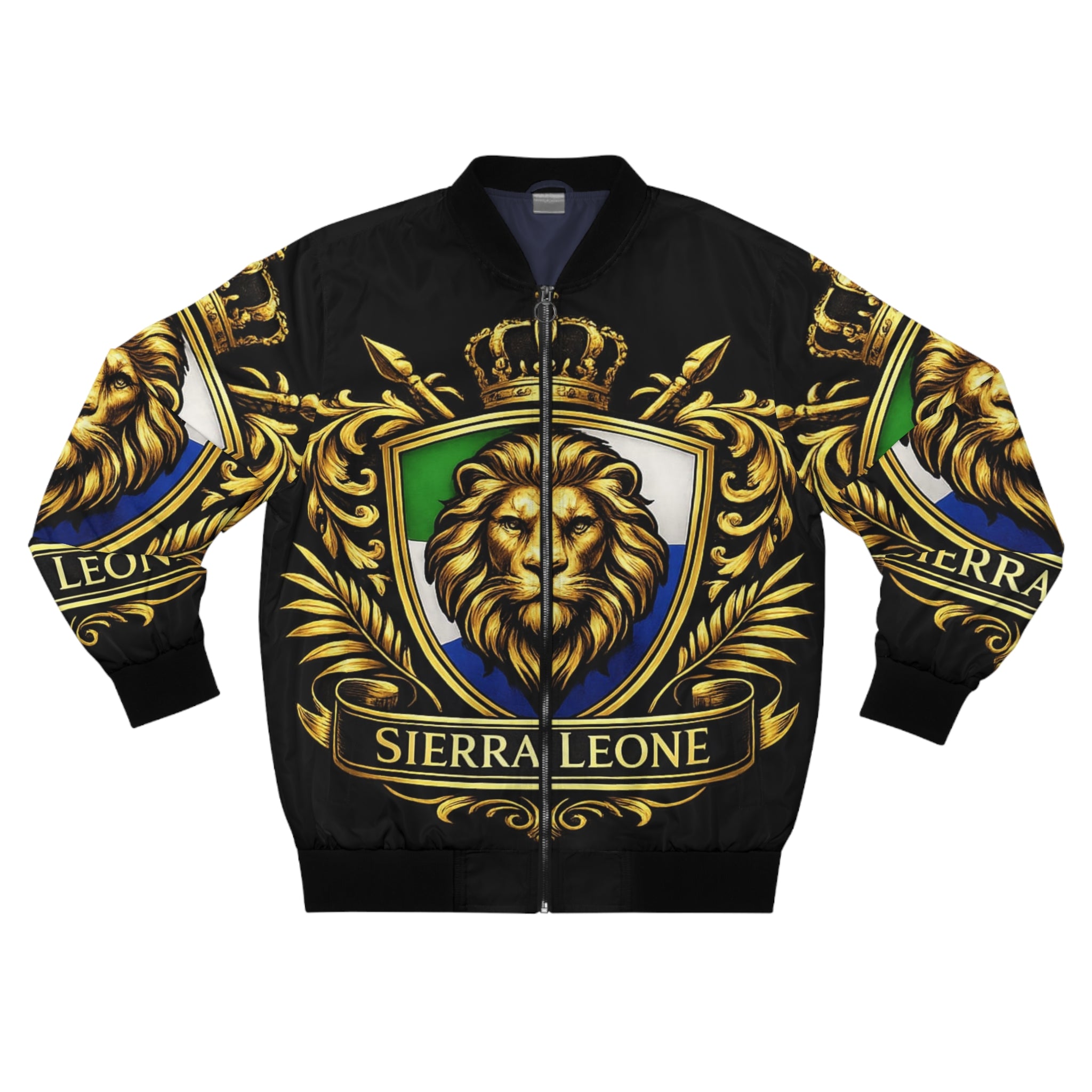 Men's Sierra Leone Lion Crest Bomber Jacket