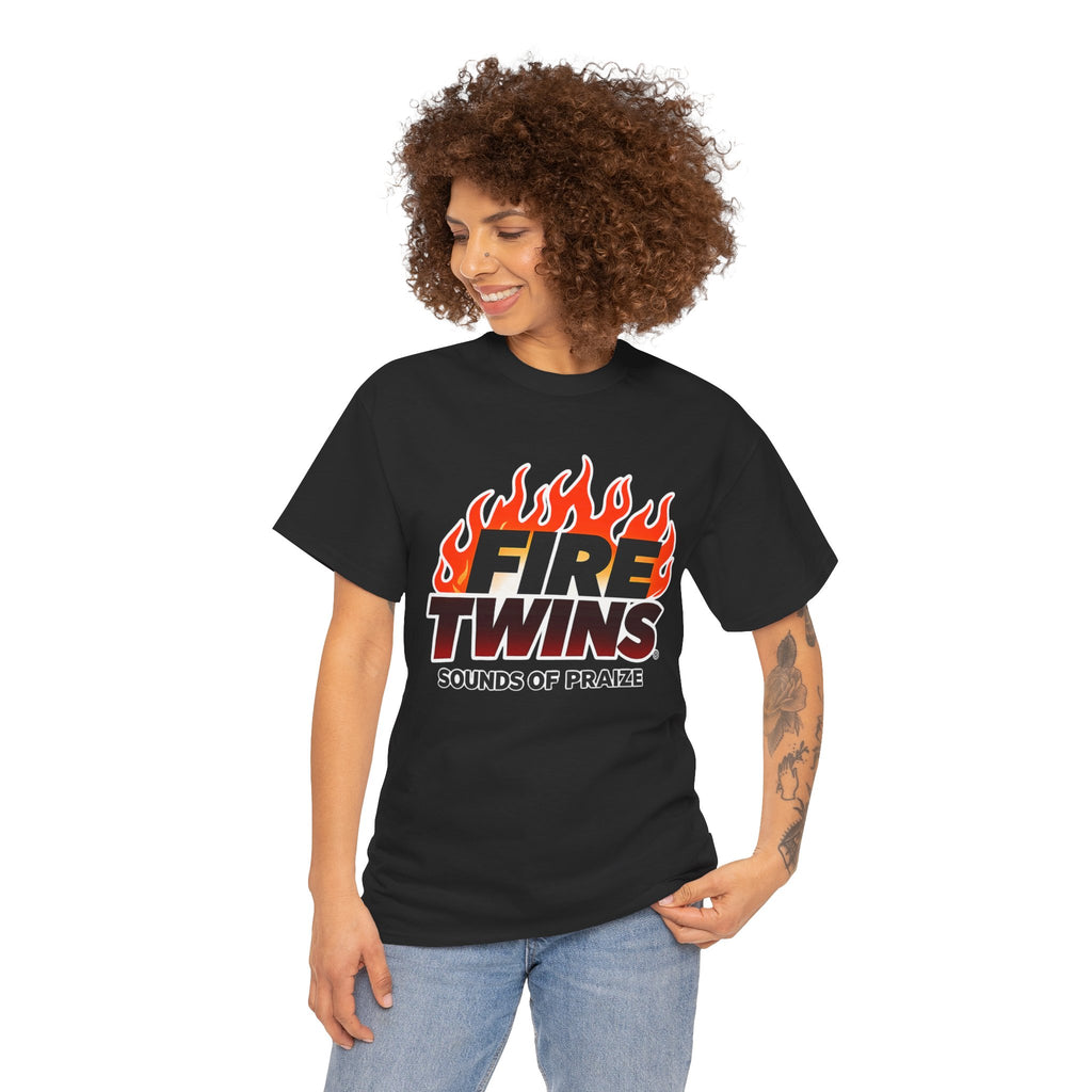 Fire Twins Flame Logo T-Shirt — "Sounds of Praize" Graphic Tee