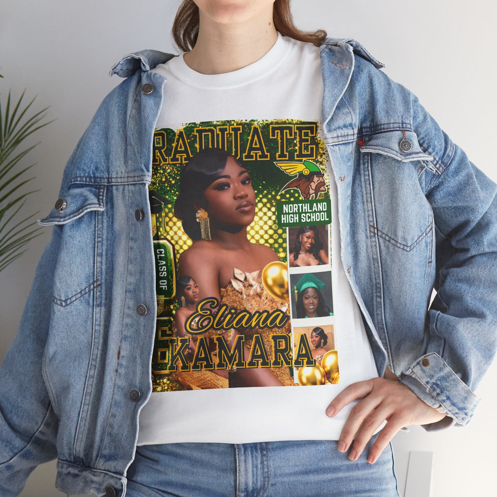 Graduation Photo Tee — Personalized "Graduate" Design with Name (Kamara)