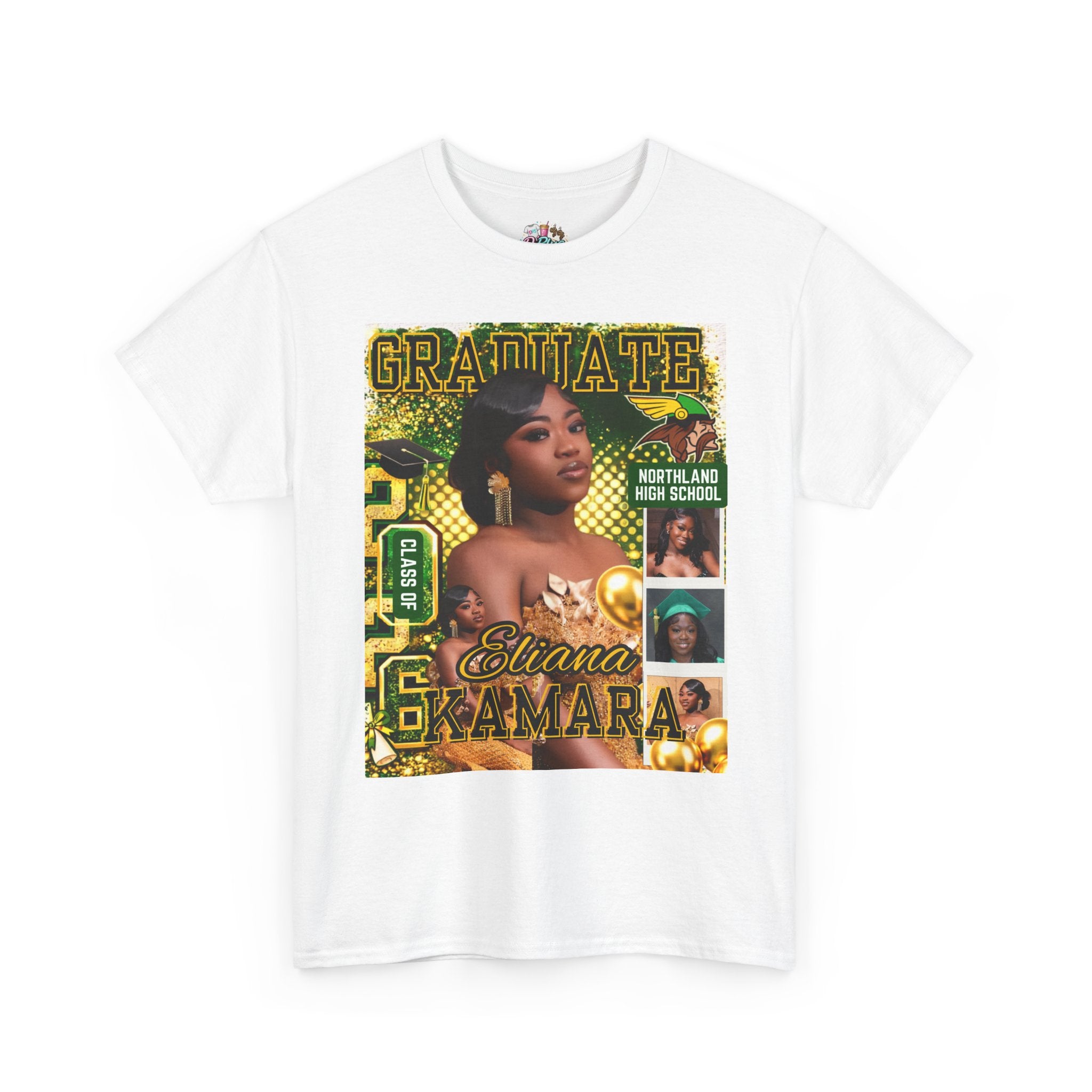 Graduation Photo Tee — Personalized "Graduate" Design with Name (Kamara)