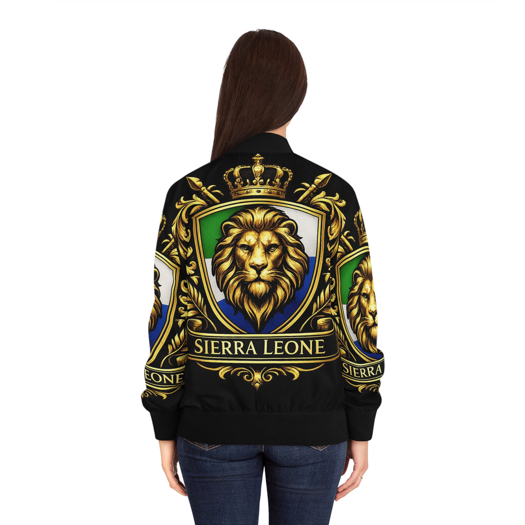 Women's Sierra Leone Lion Crest Bomber Jacket