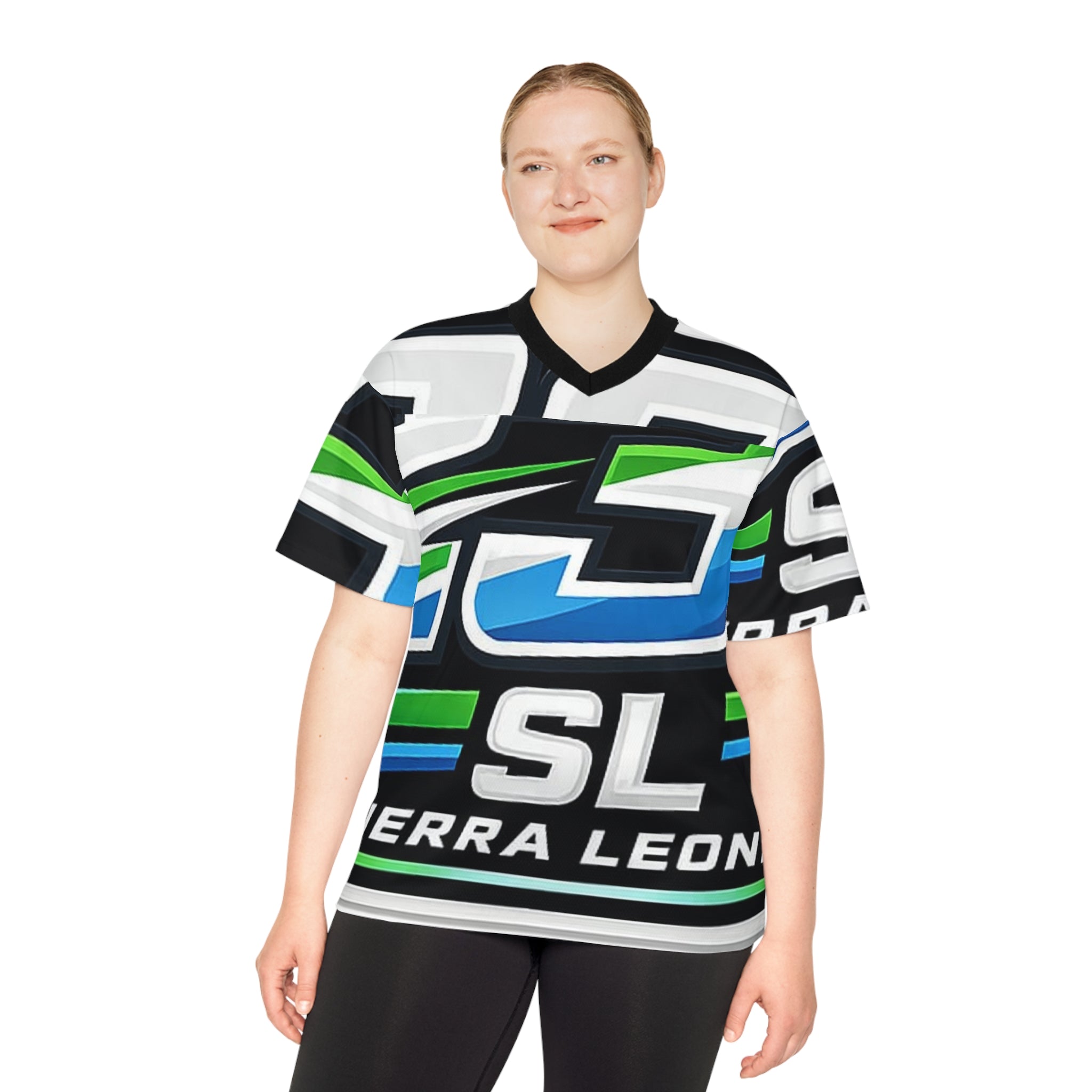 Sierra Leone SL Football Jersey — All-Over Print Soccer Shirt