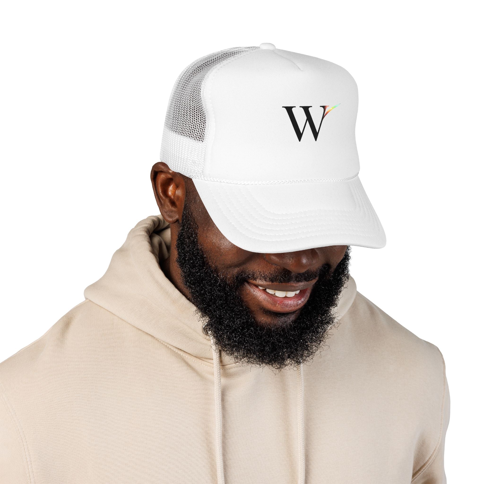 Trucker Hat — "W" Rainbow Foam Cap, Wife Appreciation