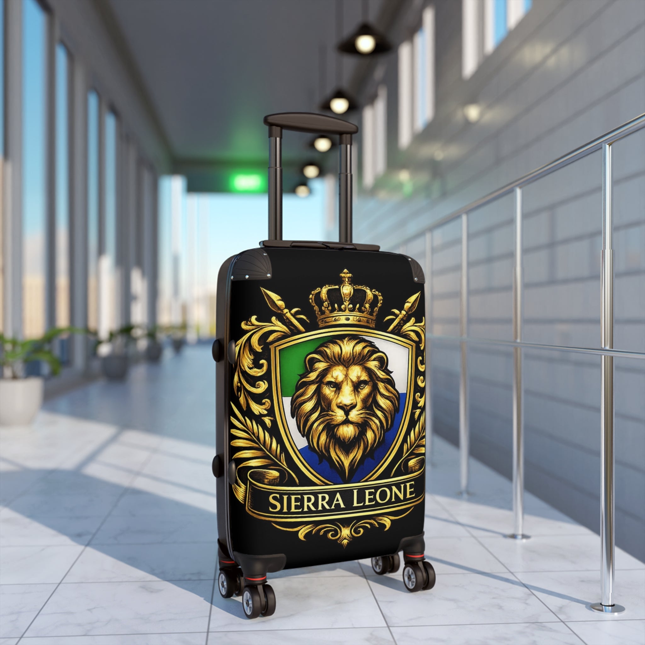 Salone Lion Crest Suitcase — Sierra Leone Travel Luggage