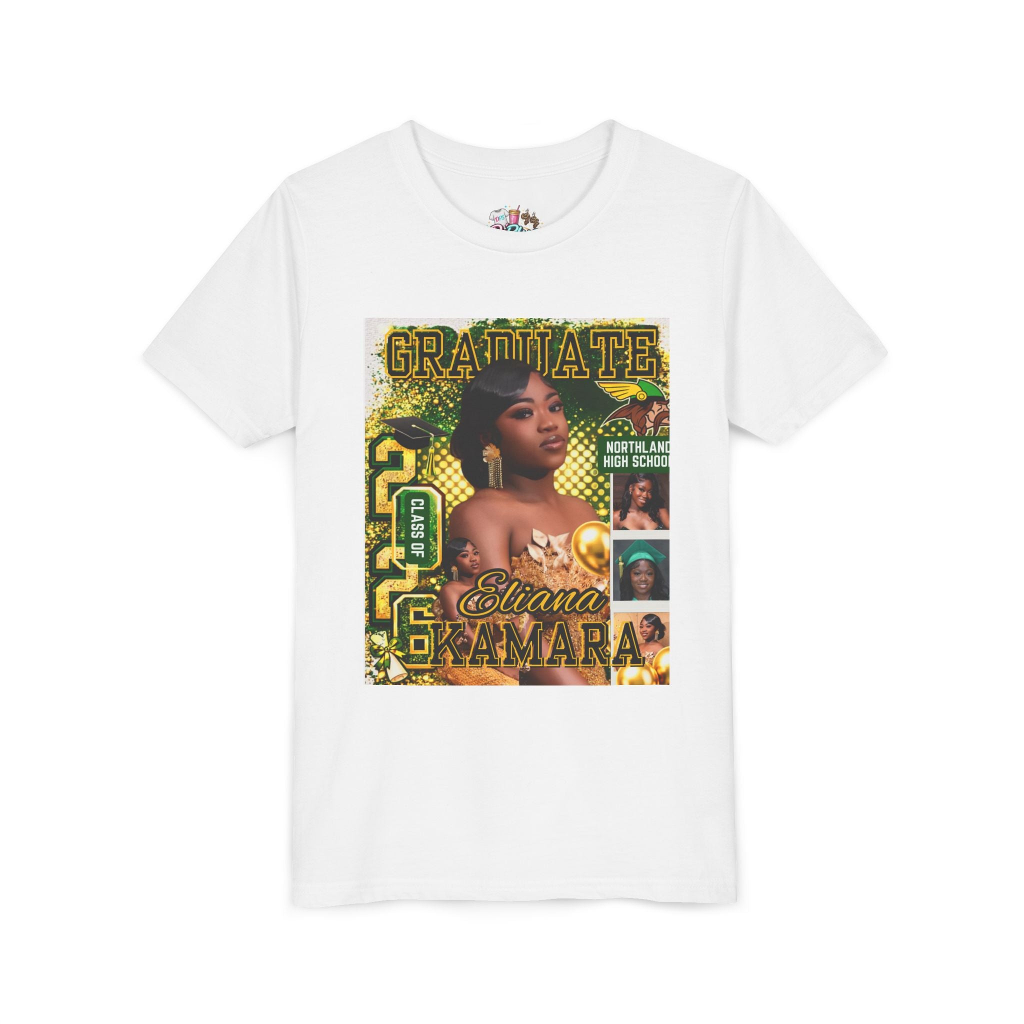 Youth Graduation Photo Tee — Personalized "Graduate" Name Collage