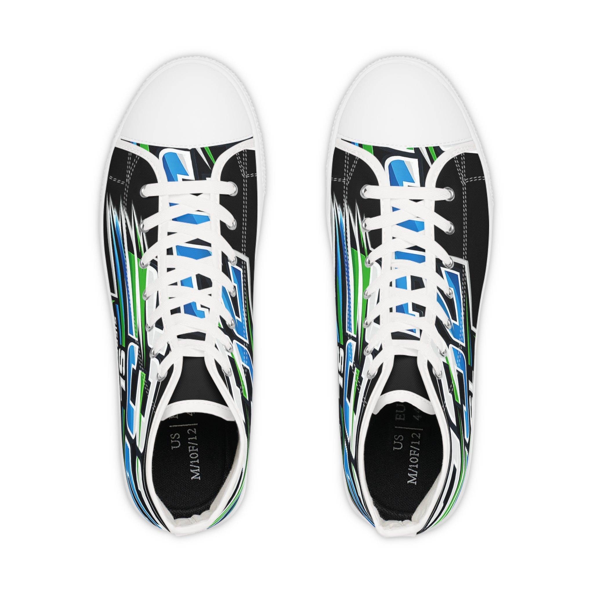 High Top Sneakers — Bold Racing Graphic "SL" Design