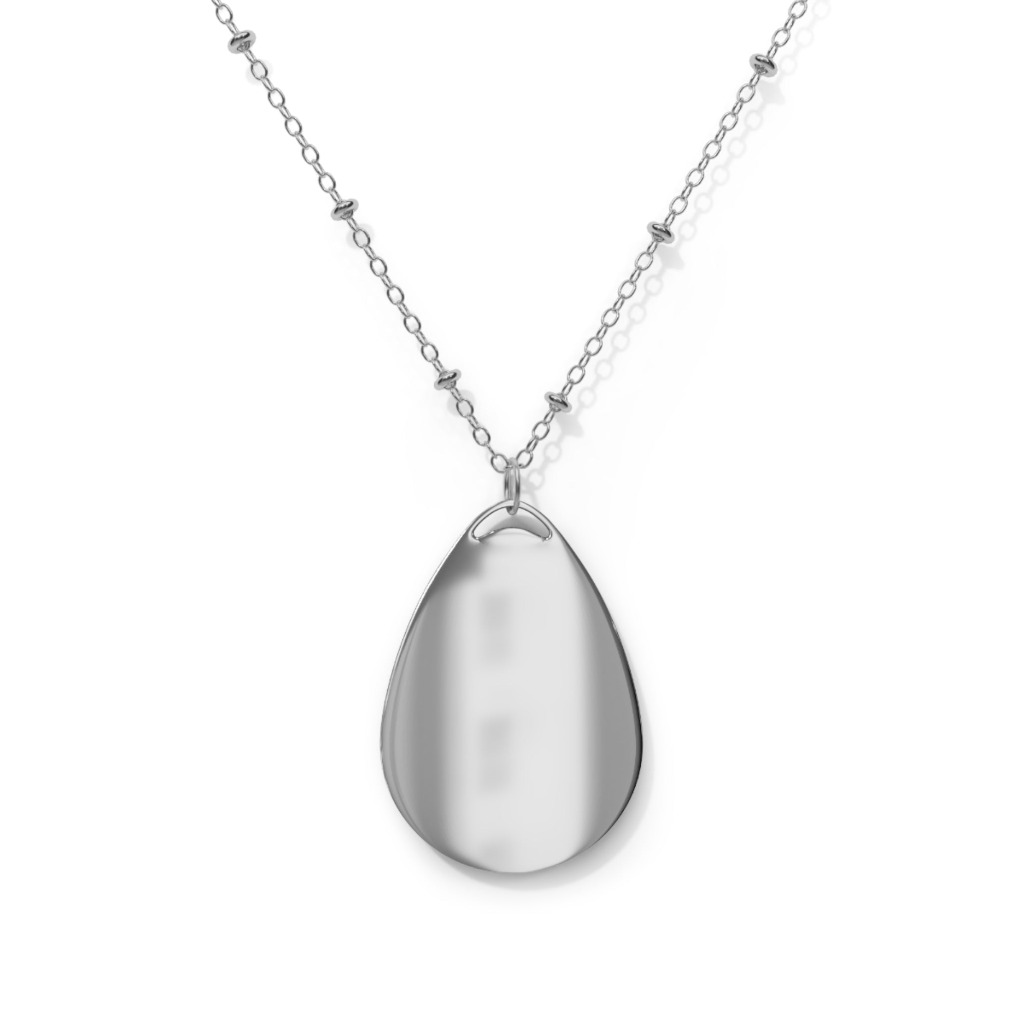 Sierra Leone Racing Oval Necklace — Silver Teardrop Pendant with 232 Graphic
