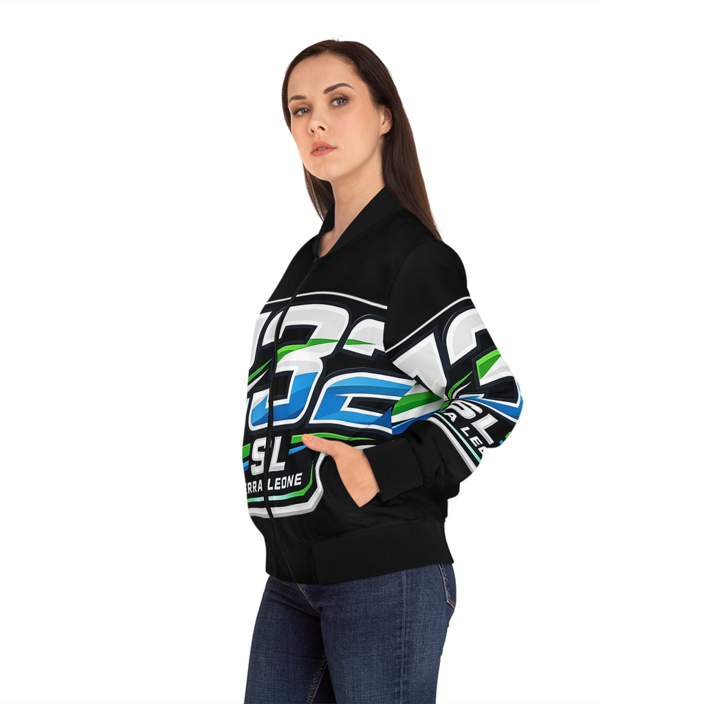Women's Bomber Jacket — 232 Sierra Leone Graphic Bomber Jacket