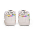 Pride Leather Sneakers — Rainbow Script Low-Top for Men/Studs