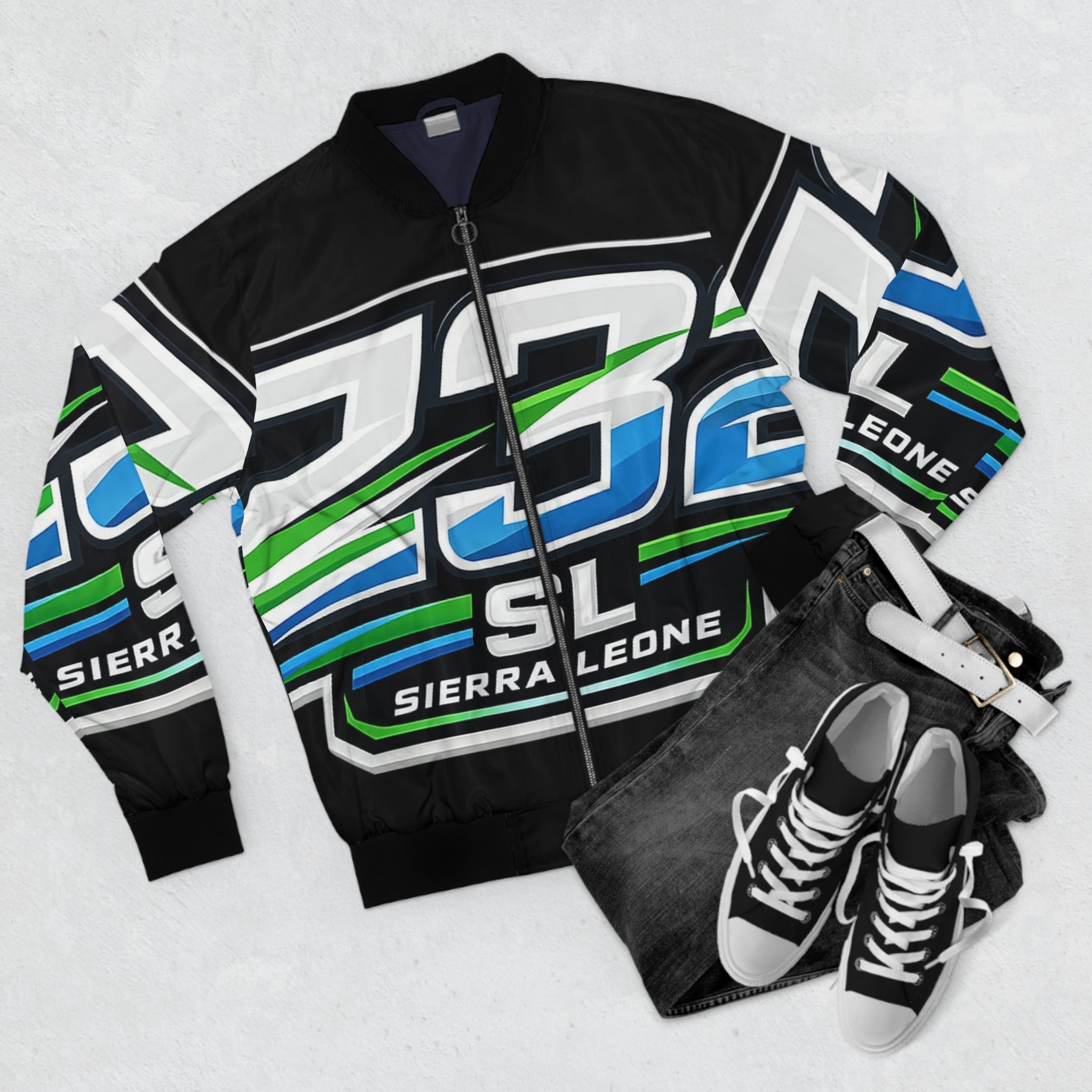 Men's Sierra Leone Racing Number 232 Bomber Jacket