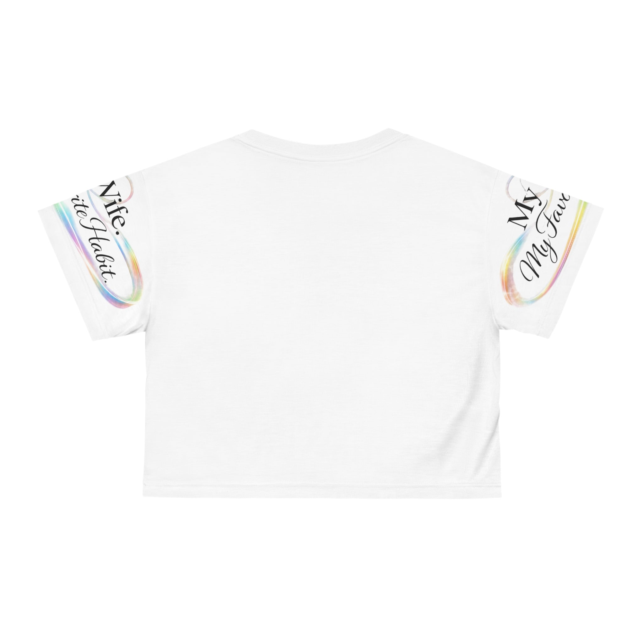 Pride Crop Tee — "My Wife. My Favorite Habit." Romantic Wife Appreciation Top