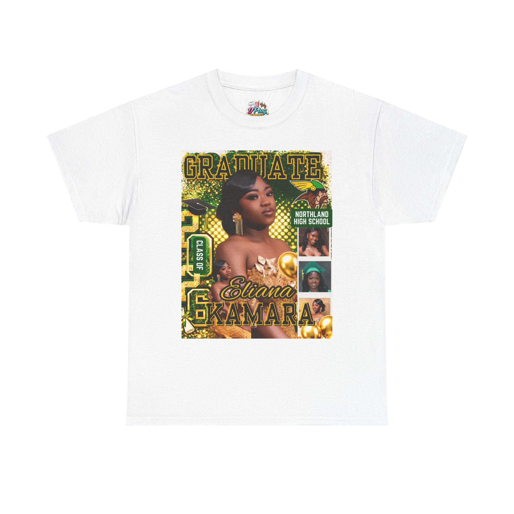 Graduation Photo Tee — Personalized "Graduate" Design with Name (Kamara)