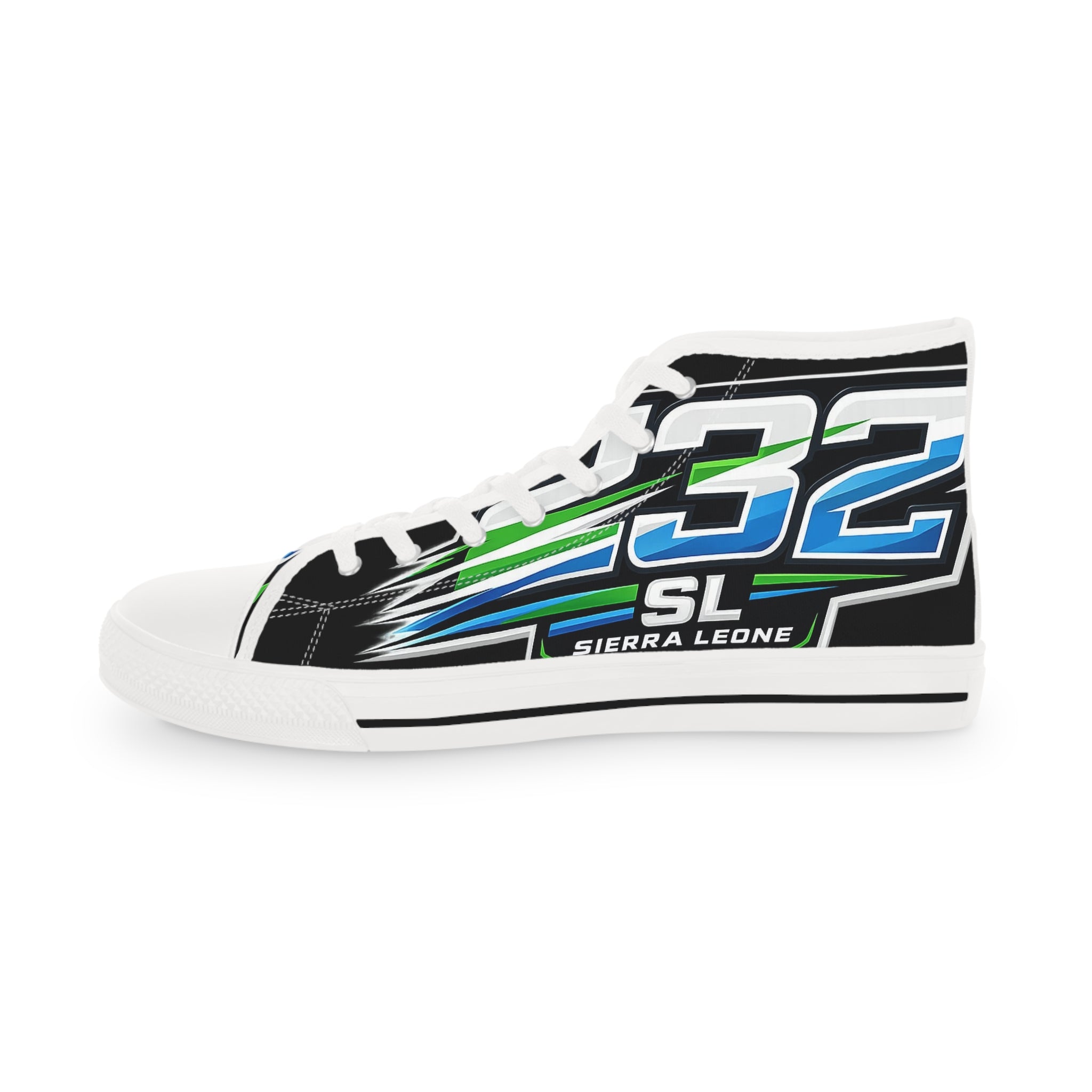 High Top Sneakers — Bold Racing Graphic "SL" Design