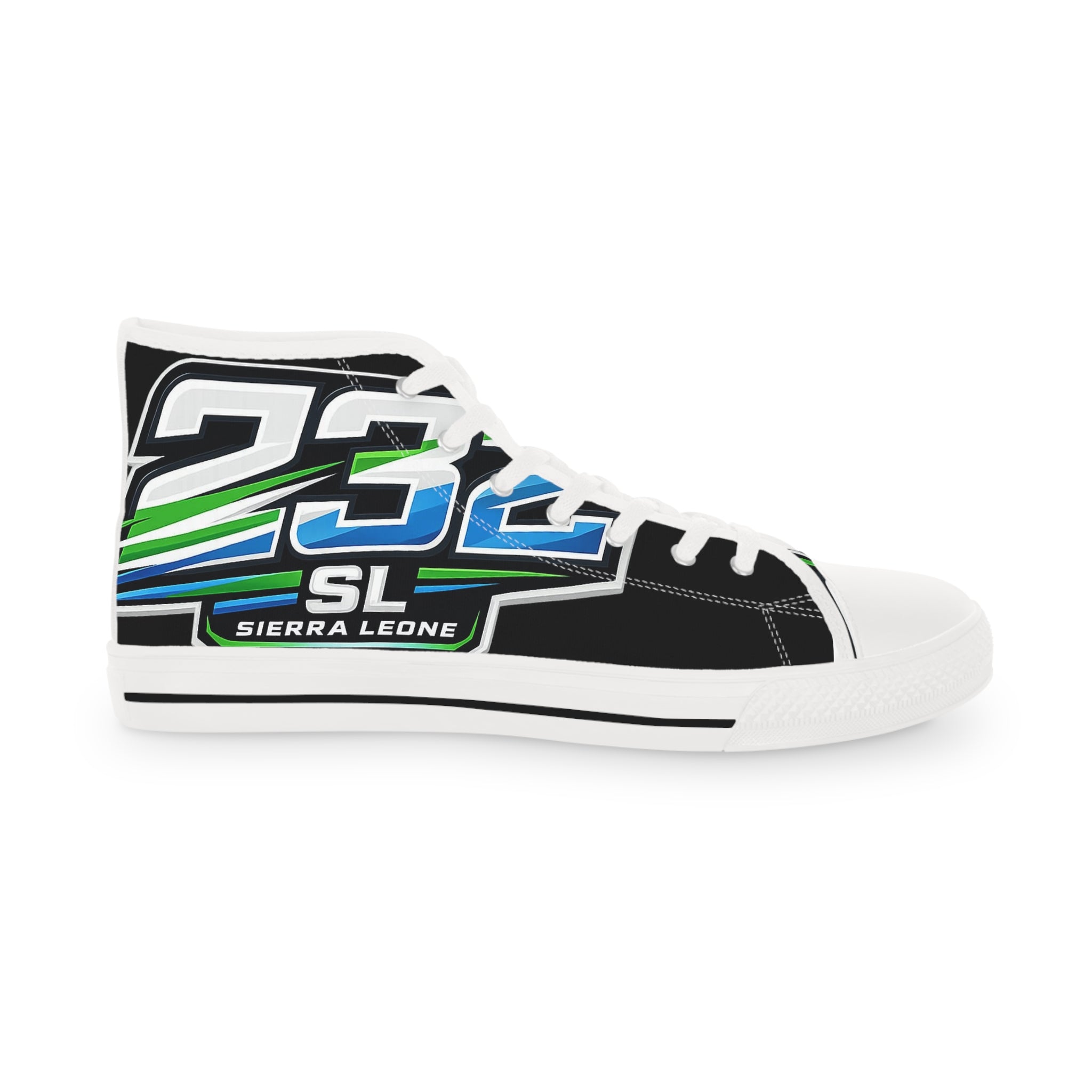 High Top Sneakers — Bold Racing Graphic "SL" Design