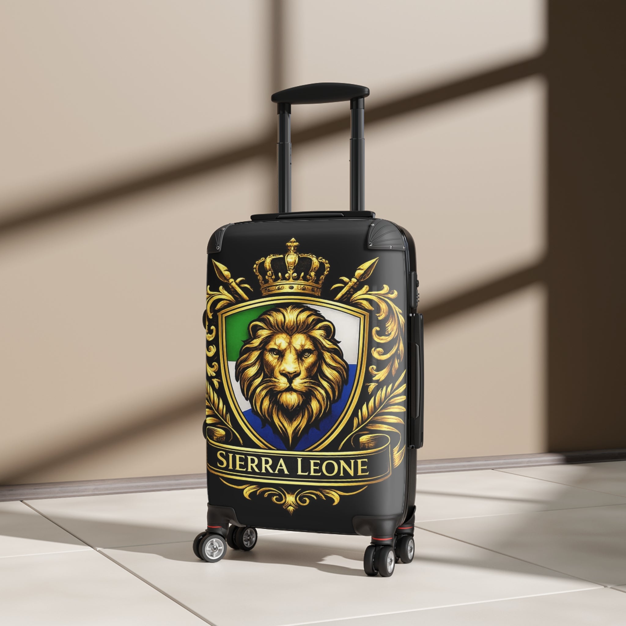 Salone Lion Crest Suitcase — Sierra Leone Travel Luggage