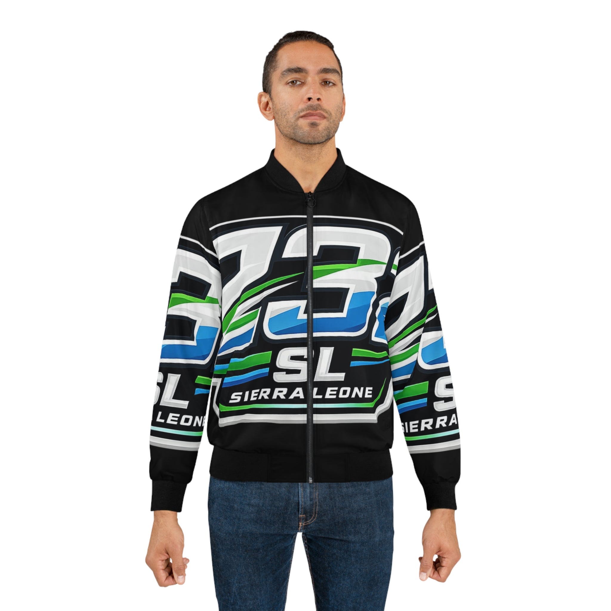 Men's Sierra Leone Racing Number 232 Bomber Jacket