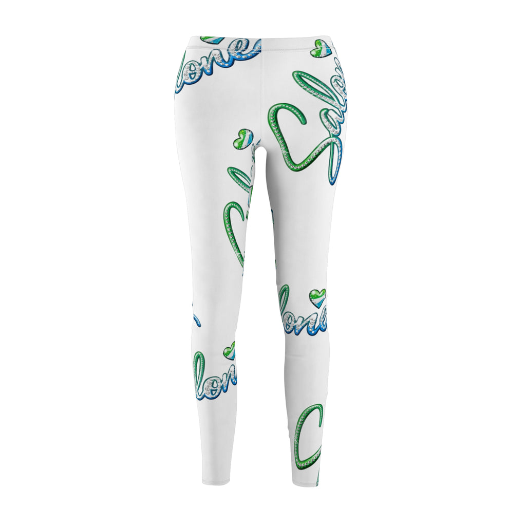 'Salone' Script Heart All-Over Print Women's Leggings