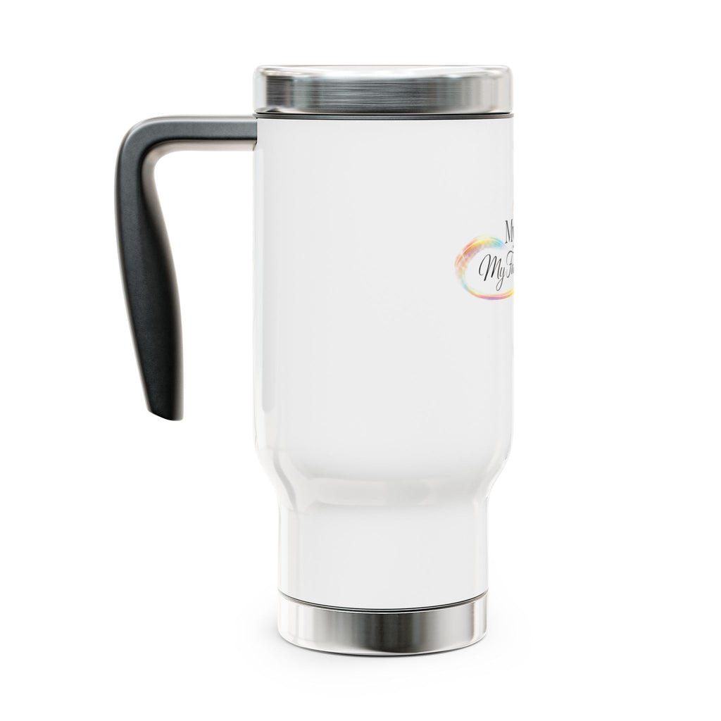 Travel Mug — "My Wife. My Favorite Habit." Stainless Steel 14oz Insulated Travel Mug with Handle