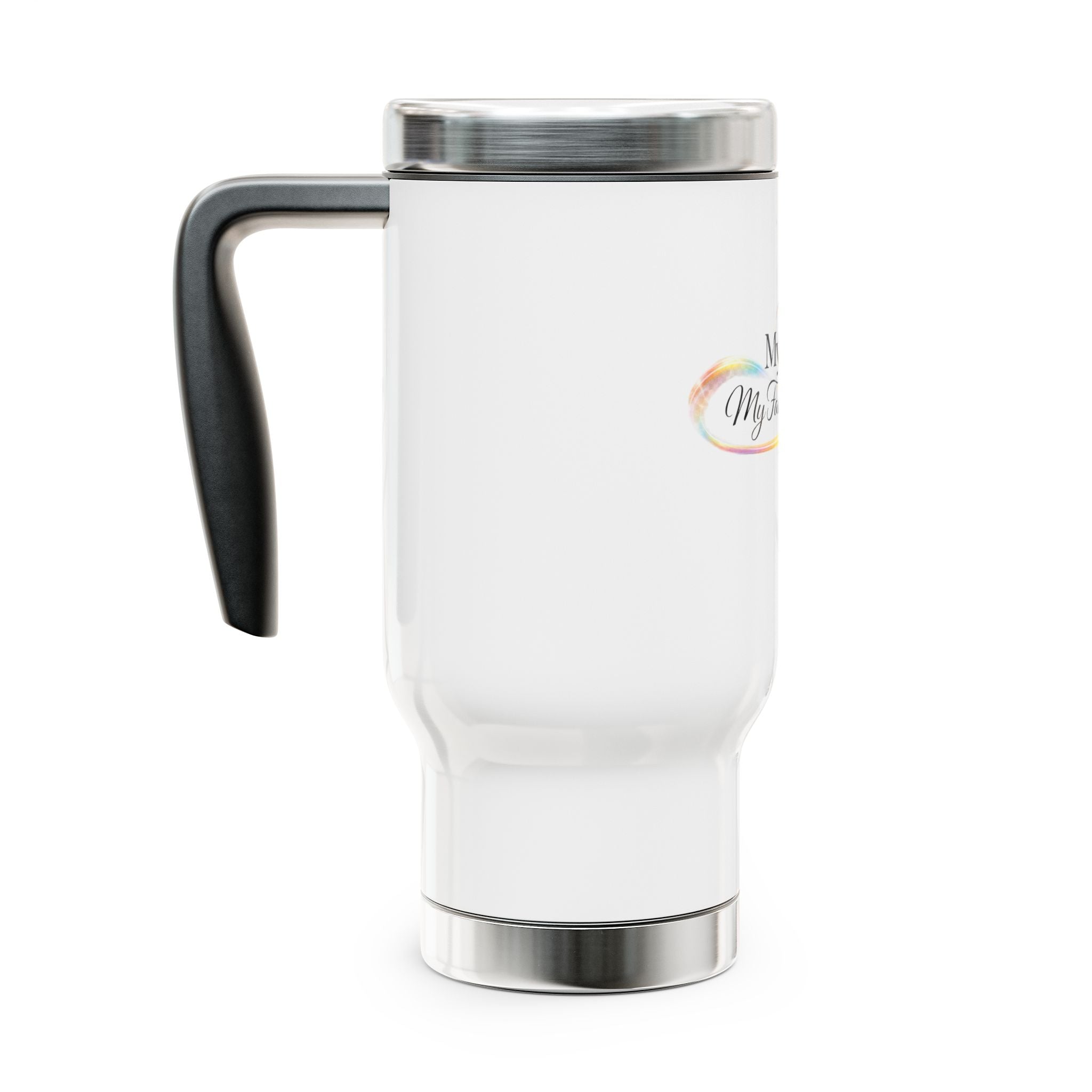 Travel Mug — "My Wife. My Favorite Habit." Stainless Steel 14oz Insulated Travel Mug with Handle