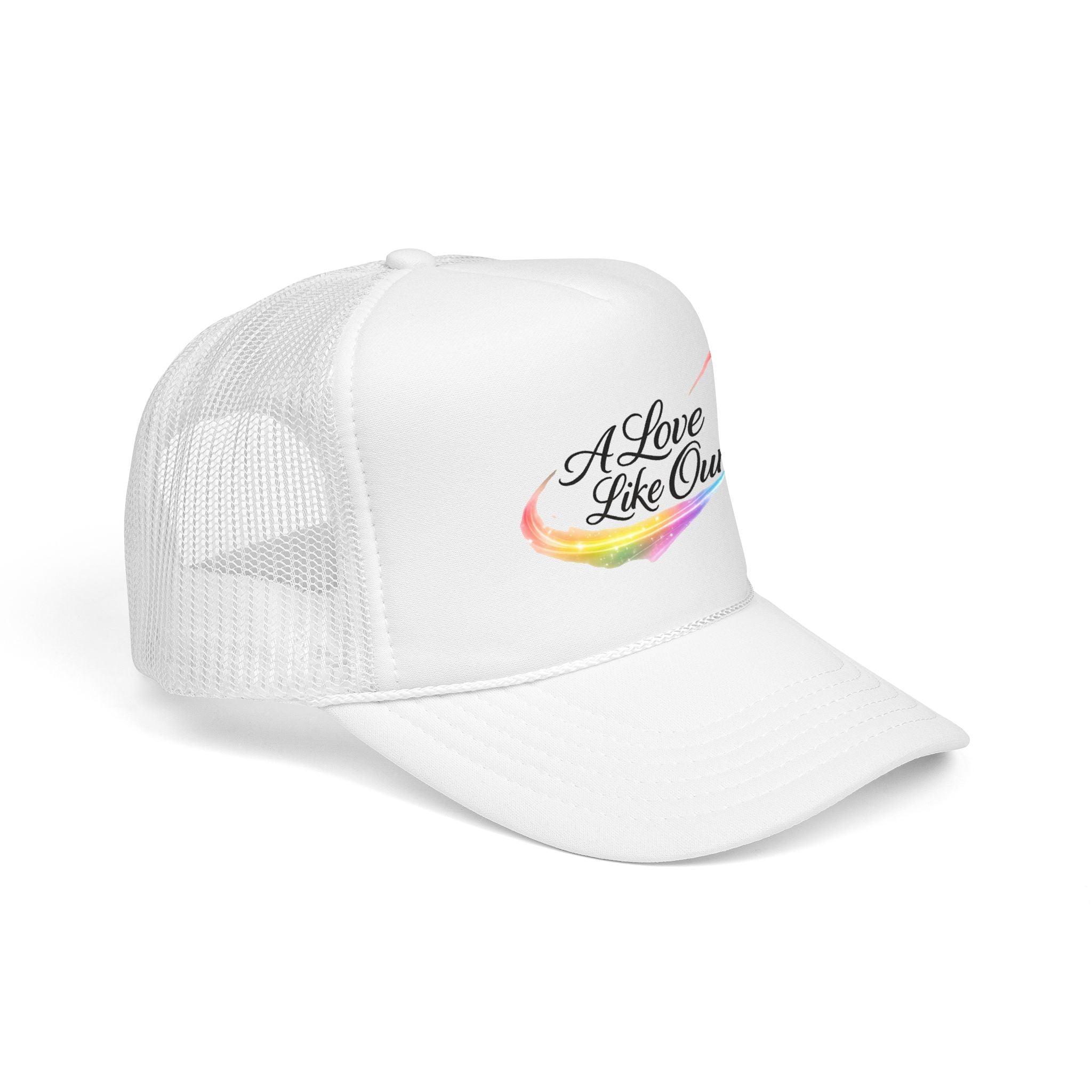 Trucker Hat — "A Love Like Ours" Rainbow Heart Foam Cap