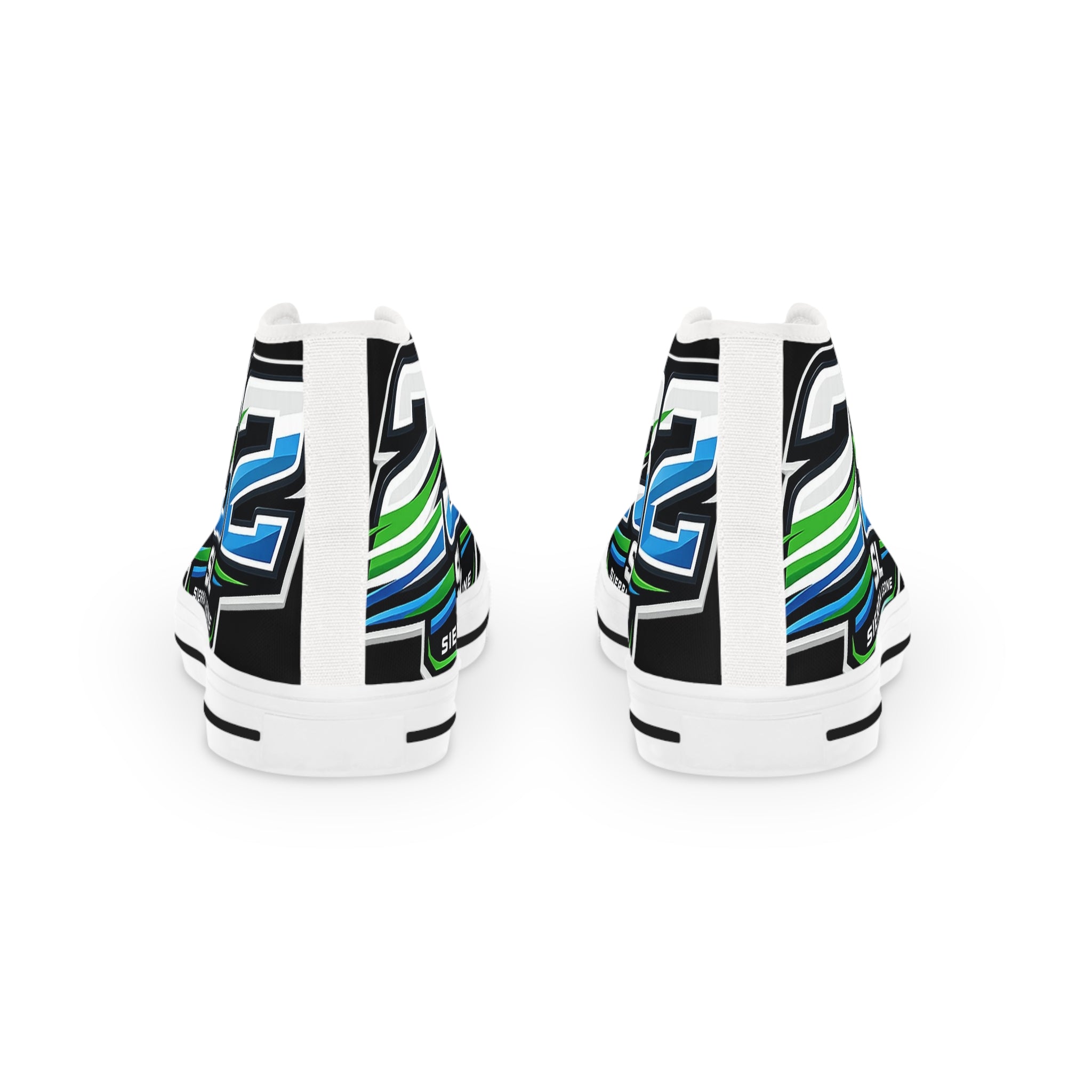 High Top Sneakers — Bold Racing Graphic "SL" Design