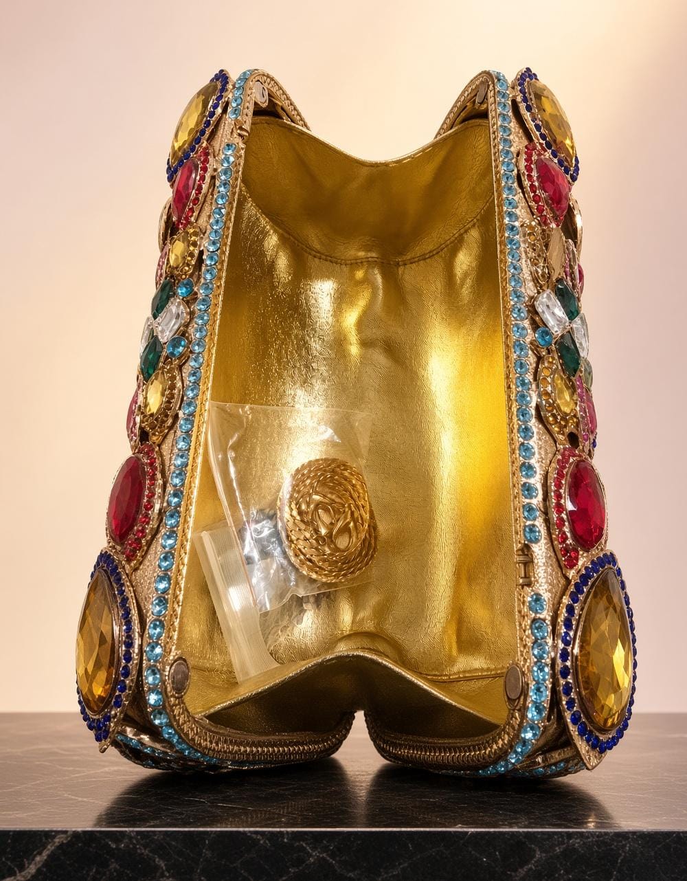 Rainbow Cut Gem Clutch Purse